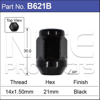 Wheel Nuts BLACK pk5