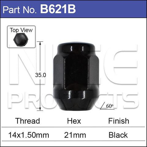 Wheel Nuts BLACK pk100