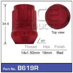 Wheel nuts RED pk50