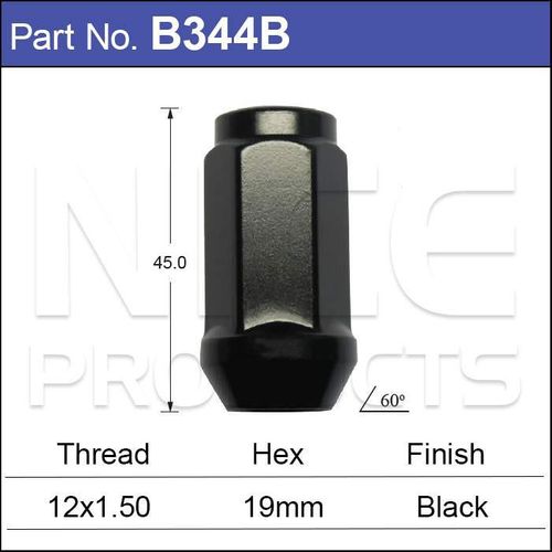 Black Wheel Nuts 50pcs