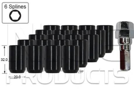 Black Allen Key Nuts  Pk24+J6KEY