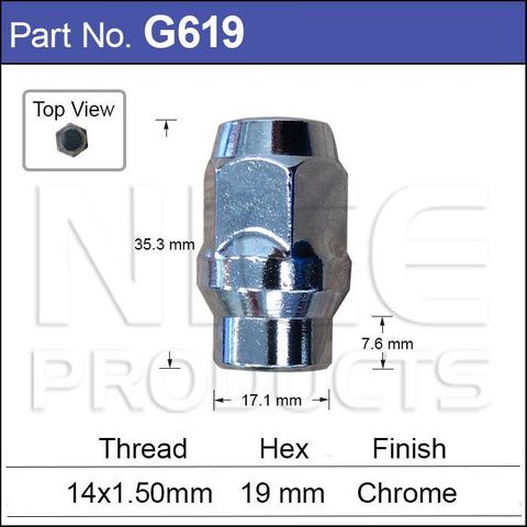 Chrome Nuts Pk25