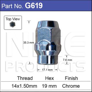Chrome Nuts Pk25