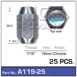 Chrome Nuts pk25