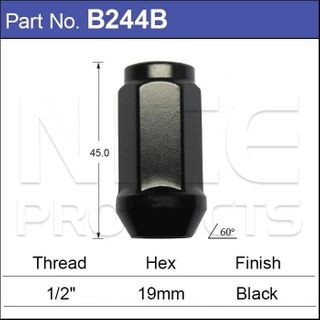 Wheel Nuts Black pk50