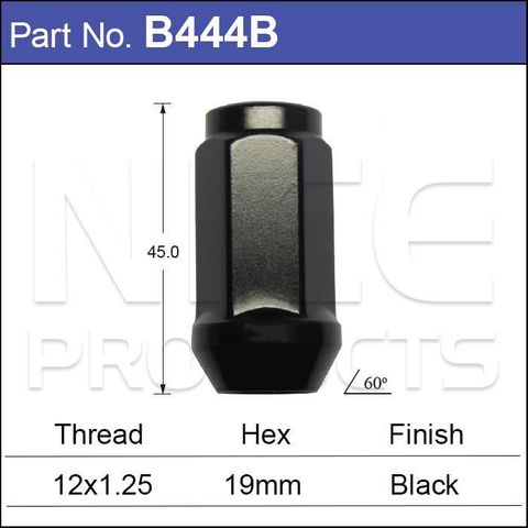 Wheel Nuts pk50 Black