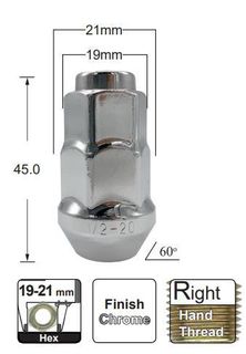 Chrome Nut 7/16  19/21mm Hex