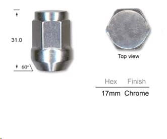 Chrome Nuts Pkt 25