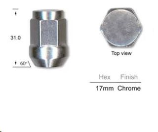 Chrome Nuts Pkt 25
