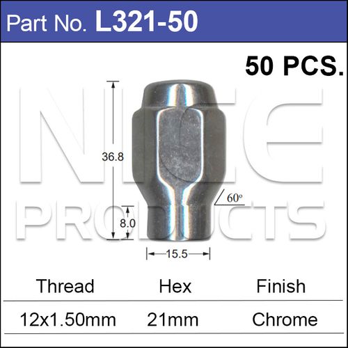 Chrome Nuts pk50