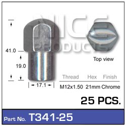 Chrome Nuts pk25