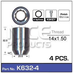 Chrome Nuts pk 4