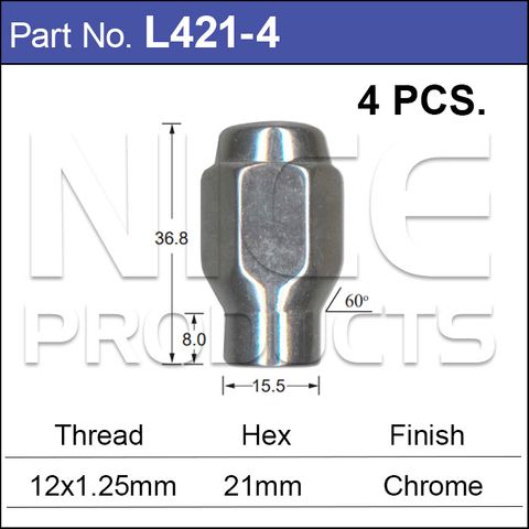 Chrome Nuts pk4