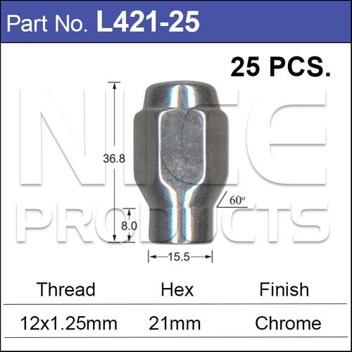 Chrome Nuts pk25