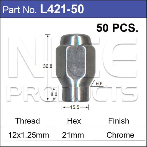 Chrome Nuts pk50