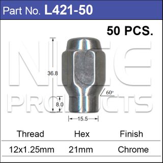 Chrome Nuts pk50