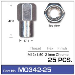 Mag Wheel Nuts pk25