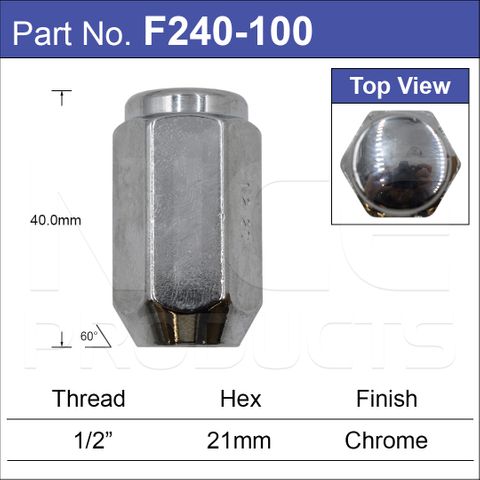 Chrome Nuts pk100
