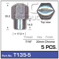 Chrome Wheel Nuts pk5