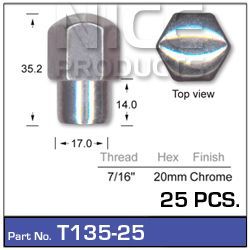 Chrome Nuts pk25
