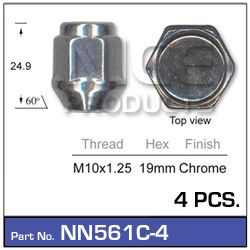 Wheel Nuts Pkt 4