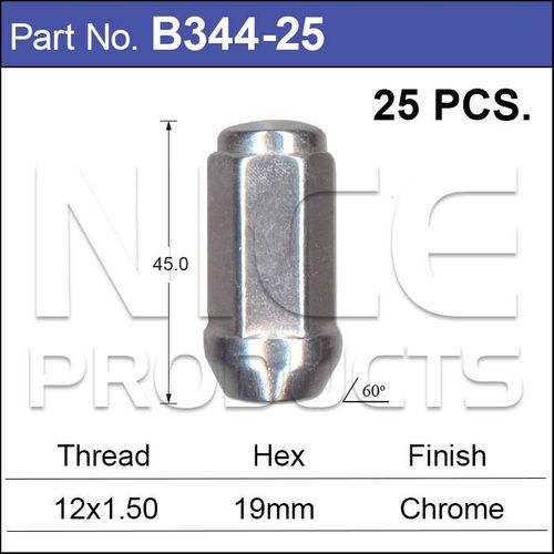 Chrome Nuts pk25
