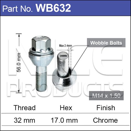 Wobble Bolt  14x1.5