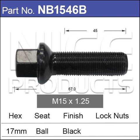 Wheel Bolt Black