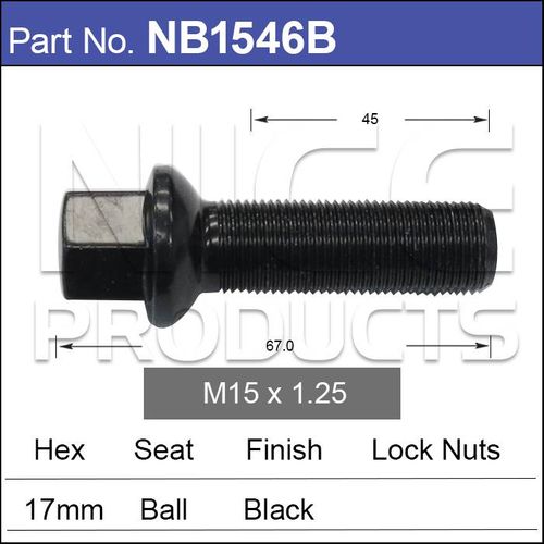 Wheel Bolt Black
