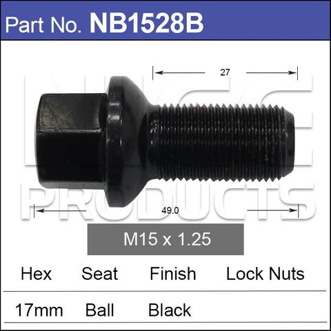 Wheel Bolt Black