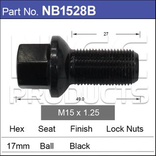 Wheel Bolt Black