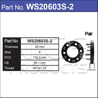 Wheel Spacers + Studs PAIR