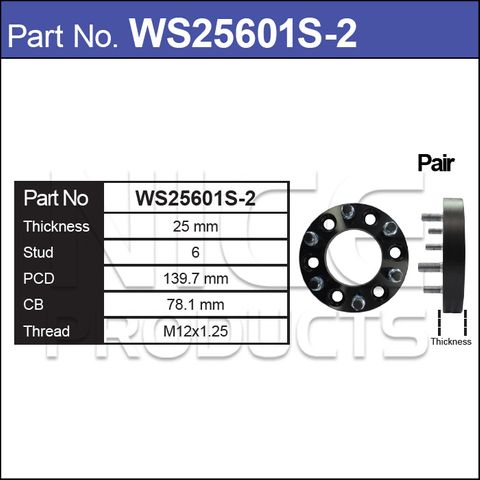 Wheel Spacers + Studs PAIR