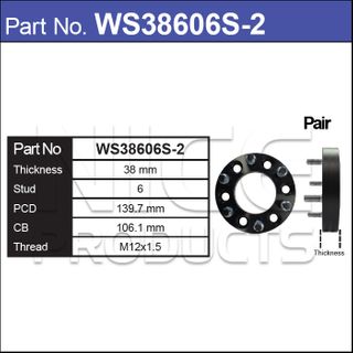 Wheel Spacers + Studs PAIR