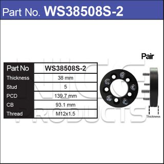 Wheel Spacers + Studs PAIR