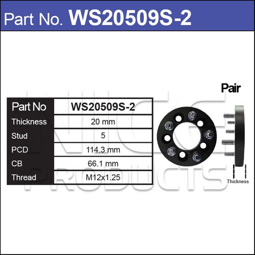 Wheel Spacers + Studs PAIR