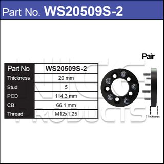 Wheel Spacers + Studs PAIR