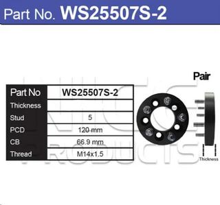 Wheel Spacers + Studs PAIR