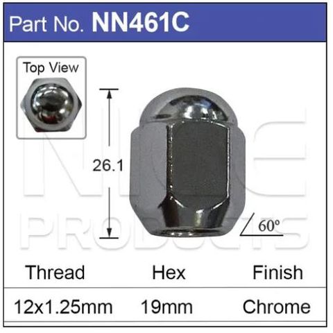 Chrome Nuts Pk100