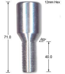 14x1.25mm  Long Allen Kety Bolt