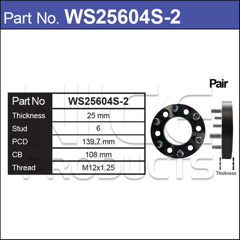 Wheel Spacers + Studs PAIR