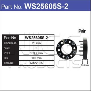 Wheel Spacers + Studs PAIR