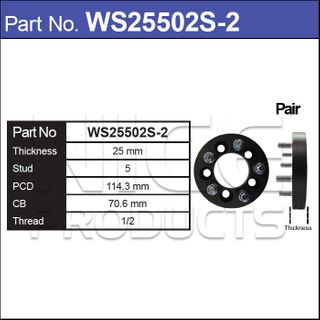 Wheel Spacers + Studs PAIR