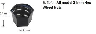 Black 21mm Wheel Nut Covers