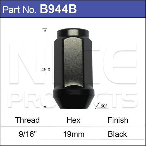 Black Wheel Nuts pk100