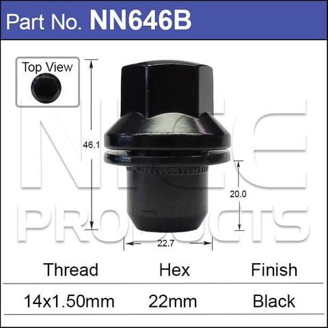 Range Rover Black Nuts pk25