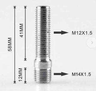 Wheel Stud Conversion 14x1.5 to 12x1.5