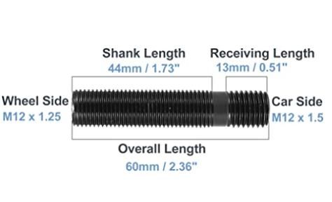 Wheel Stud Conversion 12x1.5 to 12x1.25