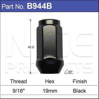 Wheel Nut BLACK Pkt 5