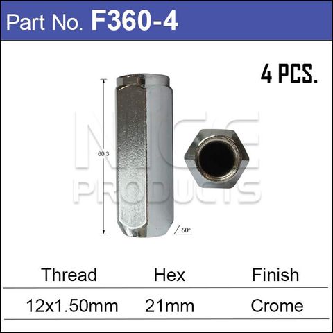 Chrome Nut pk4